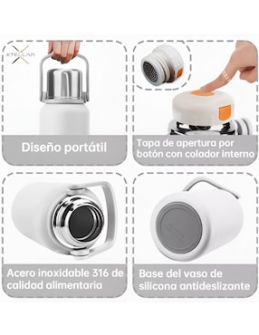 Termo Xtellar de acero inoxidable con tapa rosca 1 L