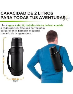 Termo Xtellar de acero inoxidable con tapa rosca 2 L