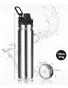 Termo Xtellar de acero inoxidable con tapa rosca 750 ml