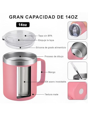 Termo Xtellar de acero inoxidable con tapa flip top 400 ml