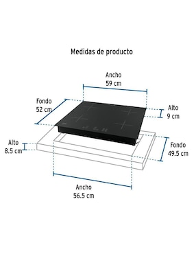 Parrilla de inducción Foset de vidrio templado