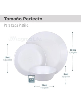 Vajilla cerrada Magma Life de porcelana para 6 personas
