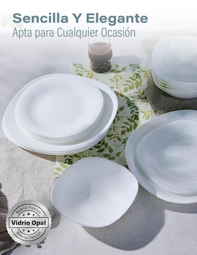 Vajilla cerrada Magma Life de vidrio para 6 personas