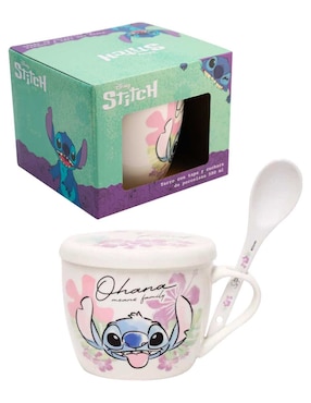 Taza con tapa Regalos Siglo XXI Stitch 3 piezas