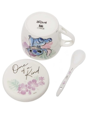 Taza con tapa Regalos Siglo XXI Stitch 3 piezas