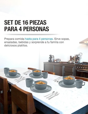 Vajilla cerrada Casa Litus de cerámica para 4 personas
