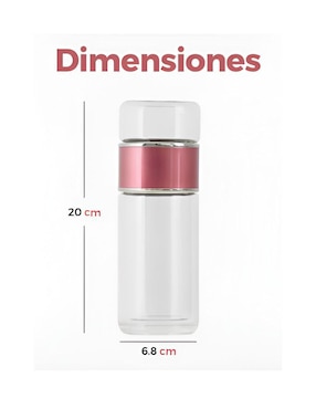 Termo infusor Xtellar de vidrio con tapa rosca 250 ml