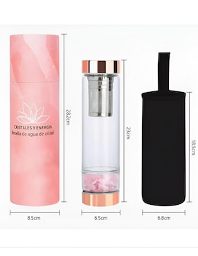 Termo infusor Xtellar de vidrio con tapa rosca 450 ml