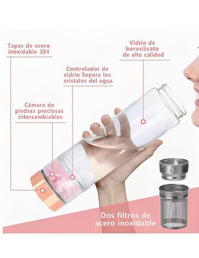 Termo infusor Xtellar de vidrio con tapa rosca 450 ml