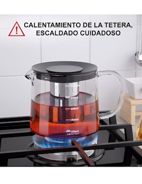 Tetera y taza Xtellar de vidrio