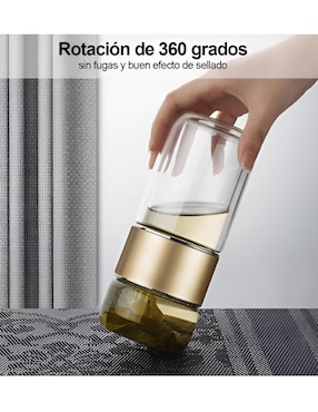Termo infusor Xtellar de vidrio con tapa rosca 280 ml