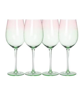 Set de copas para vino Ideen Verano de cristal 4 piezas