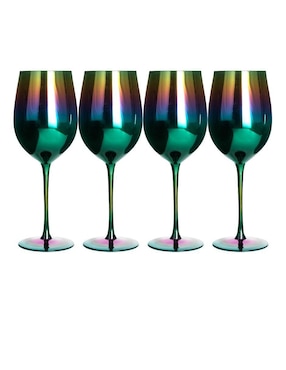 Set de copas para vino Ideen Arcoiris de cristal 4 piezas