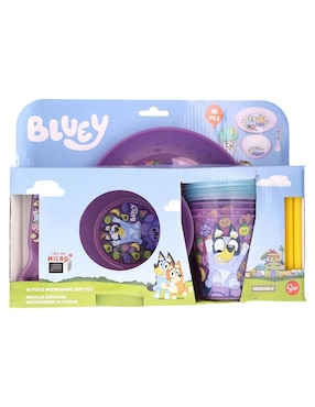 Vajilla infantil Stor bluey y bingo de plástico para 4 personas