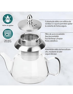 Tetera infusora Xtellar de vidrio