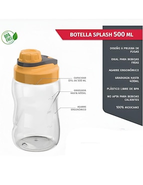 Botella de agua Xtellar con tapa a prueba de derrame 500 ml