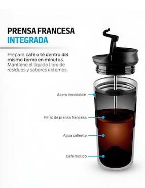 Termo Xtellar de acero inoxidable con tapa rosca 350 ml