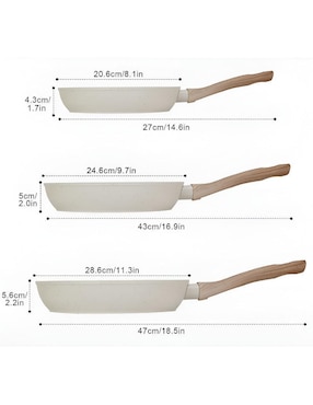 Set de sartenes Xtellar de aluminio fundido 3 piezas