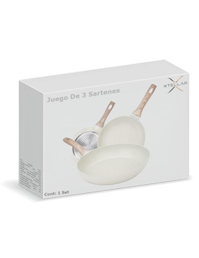 Set de sartenes Xtellar de aluminio fundido 3 piezas