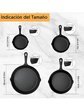 Set de sartenes Xtellar de hierro 4 piezas