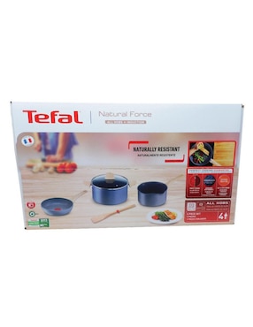 Batería de cocina T-Fal de aluminio antiadherente minerales naturales 5 piezas