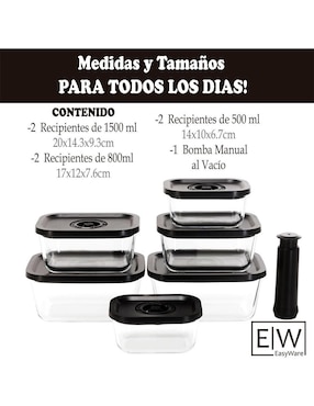 Set contenedores Easyware de vidrio 7 piezas