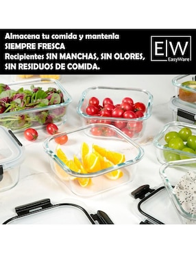 Set contenedores Easyware de vidrio 12 piezas