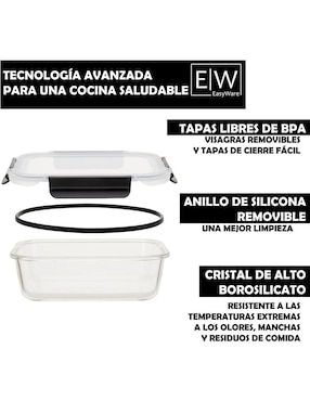 Set contenedores Easyware de vidrio 12 piezas