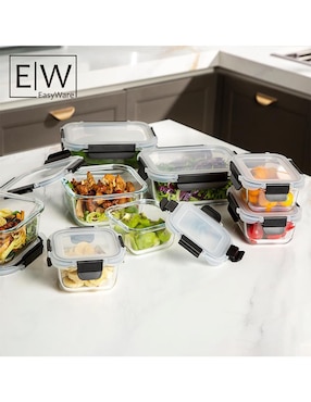 Set contenedores Easyware de vidrio 12 piezas