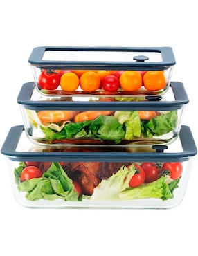 Set contenedores Easyware de vidrio 3 piezas