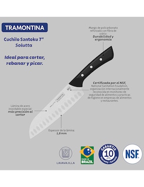 Cuchillo santoku Tramontina solutta