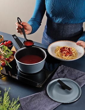 Batería de cocina Tramontina de aluminio antiadherente starflon excellent 9 piezas