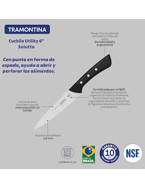 Cuchillo utilitario Tramontina solutta