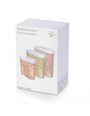 Set dispensador de cereal Xtellar de plástico