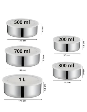 Set conservador de alimentos Xtellar de acero inoxidable hermético
