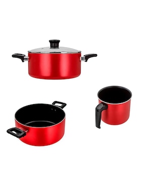 Batería de cocina T-Fal de aluminio antiadherente titanio 25 piezas