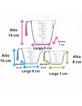 Set taza medidora Xtellar de plástico 3 piezas
