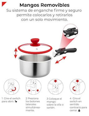 Batería de cocina Bogner de acero inoxidable antiadherente titanio 12 piezas