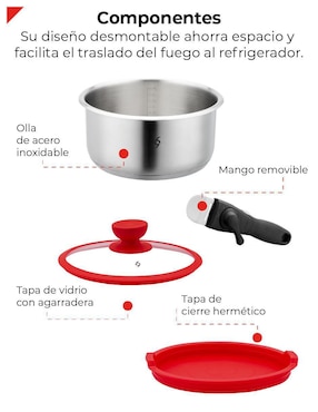 Batería de cocina Bogner de acero inoxidable antiadherente titanio 12 piezas