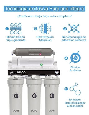 Filtro purificador de agua Pura 5 etapas