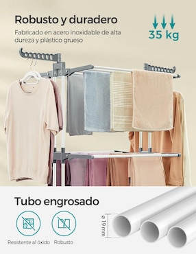 Tendedero plegable Songmics de acero con plástico