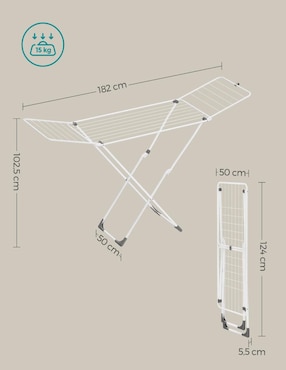 Tendedero plegable Songmics de acero con plástico