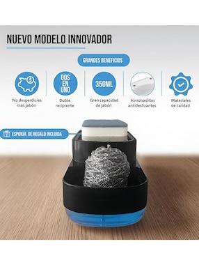 Dosificador jabón con portaesponjas Xtellar de plástico