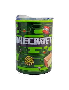 Termo Fun Kids de acero inoxidable Minecraft con tapa a presión 350 ml