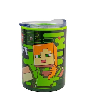 Termo Fun Kids de acero inoxidable Minecraft con tapa a presión 350 ml