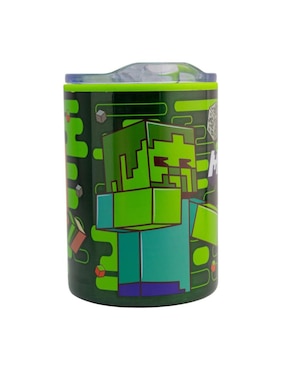 Termo Fun Kids de acero inoxidable Minecraft con tapa a presión 350 ml
