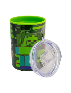 Termo Fun Kids de acero inoxidable Minecraft con tapa a presión 350 ml