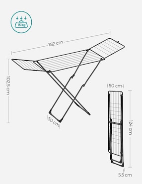 Tendedero plegable Songmics de acero con plástico