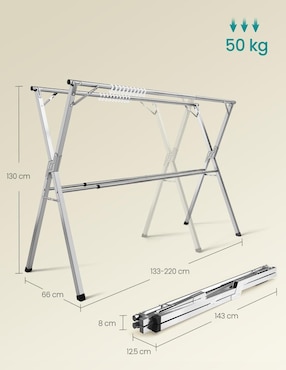 Tendedero plegable Songmics de acero inoxidable