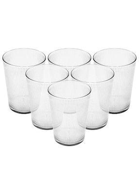 Set vasos Borgonovo Some Lines de vidrio con 6 piezas